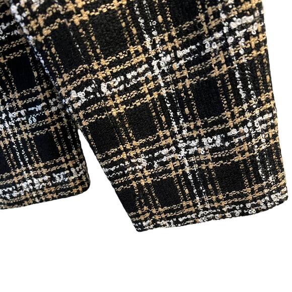 Sag Harbor, Tweed Zip Jacket w collar, 10, Black Tan White - Picture 8 of 11